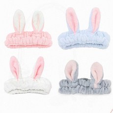 욕실용 클렌징용 극세사토끼귀세안밴드 머리넘김 세수안전머리띠, 블루