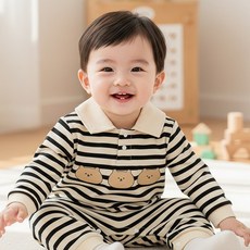 몽실이 쁘띠카라 긴팔우주복 유아용 아기 외출복 돌선물 백일선물