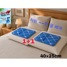 쿨롱 아이스 냉 쿨 베개 1+1, 블루