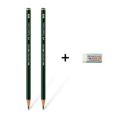 파버카스텔 9000 연필 4B 119004, 4B 연필2개+파버카스텔 187131 지우개 1개, 1세트