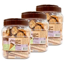 미니 화이트 밀크 초콜릿 향 초코 콘 과자 500g(50개입)x3통 어린이 유치원 답례품 간식, 1세트, 1.5kg