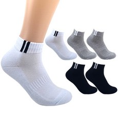 더베이직 남성용 국산 두꺼운 이중쿠션 챔프 스포츠 단목 양말 6켤레, 화이트+그레이+블랙, 6개