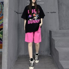 胖MM酷酷風夏套裝 大碼女裝韓版短袖短褲兩件套 炸街休閒運動套裝 居家服