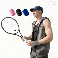 HLOMOM 藍色擦汗毛巾護腕 單只裝 柔軟舒適吸汗佳 運動護腕, 粉色, 1個