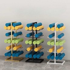 폼롤러거치대 정리대 수납장 선반 정리함 필라테스 수납 이동식 요가매트 헬스장 1. 50x40x130cm 검정색, 50x40x130cm 금색