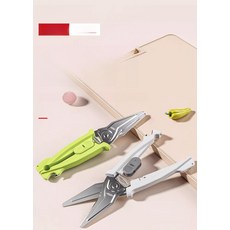 주방용 스테인리스 다용도 식품 전용 가위 고기 생선 손질용, 그린+화이트 세트, 기본 색상