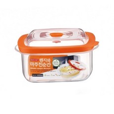 한솔물류 전자렌지 전용 밀폐 렌지와마주친순간1000ml 정사각 렌지용기 찜요리 플라스틱, 상세페이지 참조, 1개