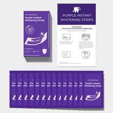 Hi-Smile Matching Shade Whitening Strips 28정(개) 한 상자 즉각적인 화이트닝 V34 퍼플 중화 미백 치아 패치 세트