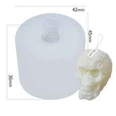 대형 해골 모양의 실리콘 양초 금형 에폭시 금형 수제 비누 아이스 큐브 금형 할로윈 홈 인테리어 식품 학년, 두골 B, 1개