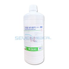 그린제약 핑크색 에탄올1L 소독용 방역용품 알코올83% 분홍색 에탄올 "세븐메디컬 출고", 5개, 1L