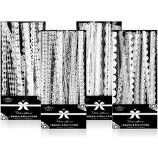 프라사코 120개 화이트 레이스 스크랩북 스티커 빈티지 스타일 PET 소재 예약 청첩장 저널 등에 적합합니다