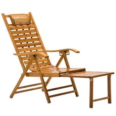 대나무 의자 베란다 야외 썬베드 가정용 접이식 벤치, 원색 좁은 슬랫 안락의자