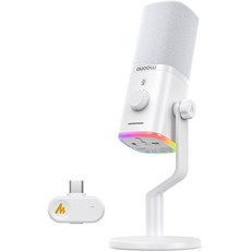 MAONO PD100W USB 무선 다이나믹 마이크 for PC 게이밍 스트리밍 Podcast Mic with 노이즈 ReductionCustom RGB Mute，Volume, MAONO PD100W USB 무선 다이나믹 마이크 f