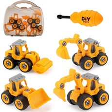 JoyGrow 4 DIY 자동차 장난감 조립 장난감 건설 자동차 건설 차량 대 세트 교육, 1개
