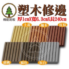 和陞 塑木地板封邊條 寬6.3cm 厚1cm 長240cm, 柚木, 詳見包裝