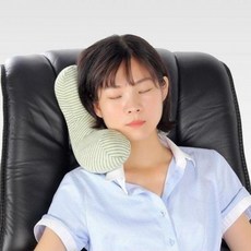 낮잠 베게 직장인 사무실 책상 팔베개 쿠션 허리 바디 방석 애니메이션 매트 푹신한 등받이, 핑크