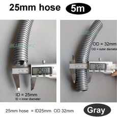 일반 진공 청소기 스레드 호스 내부 25mm 40mm 벨로우즈 빨대 내구성 부품, 27 ID25mm  OD32mm  x5m