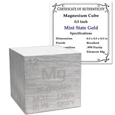 99.95% 순수 3.8cm(1.5인치) 마그네슘 큐브 - 정품 .서가 있는 요소 디자인 363536, Magnesium