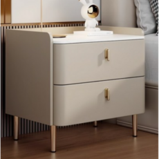 GAPINO 침대 협탁 2단 서랍형, 1개, 크림색