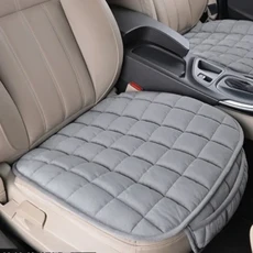호환 사계절용 카시트 쿠션 미끄럼 방지 바인딩 프로텍터 매트 없음 차량 카시트 커버 플러시, 01 grey