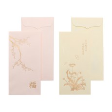 모닝글로리 1200 한지 금박봉투(세로형), 연분홍, 연분홍