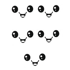 뽀마 욕실 포인트스티커 5p, 스마일