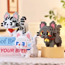 구미호 블럭 집콕 취미 나노 장식 조립 인테리어 캐릭터 라벨리아, AH. 원샷 3개 초귀여운 고양이별 고양이별 3개 풀세