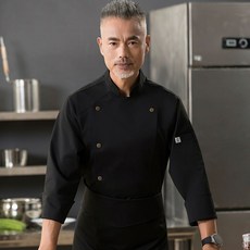 쉐프복 고급 요리사 코스프레 주방장 제품 블랙 화이트 유니폼 상의 조리복 요리사복 식당 옷 조리사용 베이커리