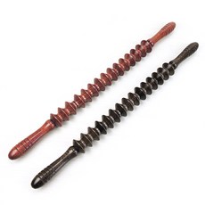 實木滾輪按摩棒，多輪珠深層按摩，舒緩肌肉疲勞，輕巧便攜, 紅棕色瑜珈棒, 1個