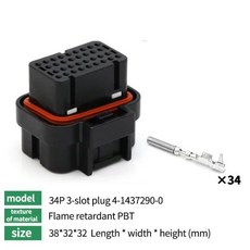 호환 11050 2634pin AMP 방수 자동차 커넥터 PCB 보드 ECU 플 국내 니들 벤더 6437288-3 4-1437290-0, 03 1 PCS, [13] 34P Female 3c