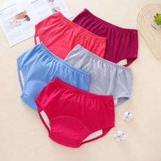 成人失禁內褲 純棉可洗拉拉褲 尿布隔尿神器 四季通用, 1個, 紅色尿褲,2XL 適用110-140斤