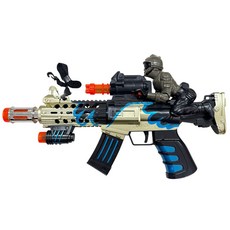 金色火焰步槍聲光玩具槍 - 兒童玩具角色扮演首選, 火焰藍, 1個