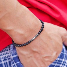 스포츠건강팔찌 남성용 비즈 해골 정전기방지팔찌 stone lava, 1개, 라바스톤