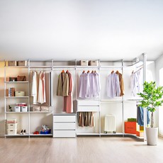 보루네오 브로드 드레스룸 시스템장 옷장 행거 옷방 화이트 10cm, 01_화이트, 10_마블스톤