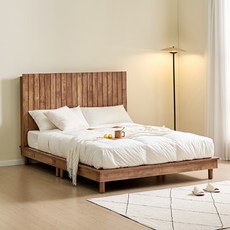 벨루틴 아일랜드 세로판 SS 평상형 침대프레임, 월넛