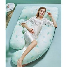 슬리핑 베개 바디 필로우 임산부 U형 쿠션 슬리핑, 실크 블루
