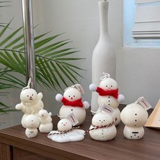 키키데이즈 눈사람캔들 (7type) 크리스마스선물 파티소품 연말선물 답례품 단체선물, 녹는눈사람