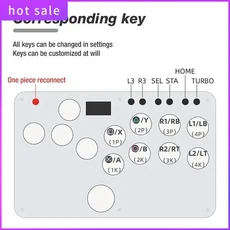 ELEC-Hitbox 파이팅 스틱 아케이드 키보드 컨트롤러 핸들 로커 PS5/PS4/스위치 PC, 01 White