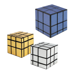 魔方格髮絲紋鏡面魔術方塊 奇藝魔方 特殊異形魔方, 1個, 藍色