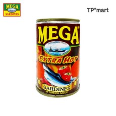 필리핀 메가 사딘스 엑스트라 핫 Mega Sardines Extra Hot 1개 155g
