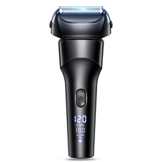 OGIVA 남자 전기 면도기 일자형 휴대용 전동면도기 3중날 생활방수 왕복형 남성 면도기, 블랙, FK-610