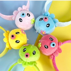 아기 문어 캐릭터 파티 소품 인형 장식 아동용 코스튬 헤어밴드 머리띠, 분홍