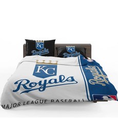 MLB 캔자스 시티 로얄스 이불 배게 커버 세트 - 싱글 더블 사이즈 Kansas City Royals, 포함
