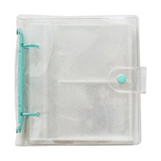 3인치 사진 앨범 북 클리어 PVC 3링 K팝 홀더 카드 보호대 슬리브 투명 바인더 커버 사진, Light Green, Sparkle