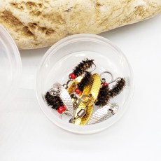 飛旋亮片毒蚊魚餌 飛蠅改裝鉤 旋轉瓜子複合型8字環 微物路亞假餌, 納米飛旋(三金兩銀)(5枚裝),18#, 1個