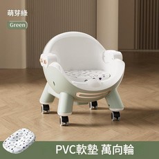 寶寶多功能調節餐椅 附萬向輪, 萌芽綠 - 叫叫椅 輪子