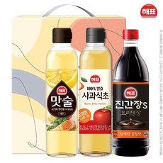 (원쁠원) 추석 명절 가성비 실속 선물세트 사과식초 맛술 진간장, 1개, 500ml