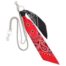 하라 주쿠 힙합 페이즐리 바이커 반다나 더블 레이어 허리 금속 지갑 체인 세트 보호 대비 컬러 스퀘어 헤드 스카프 락 키 체인 바지 벨트 액세서리