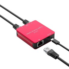 173480 2포트 기가비트 이더넷 스플리터 2개의 장치 동시 네트워킹 Cat5/Cat5e Cat6 Cat7 Cat8 케이블용 1\"-2 Out RJ45 스플리터(레드), 173480 2포트 기가비트 이더넷 스플리터, 2개의