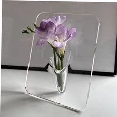 아크릴 투명 감성선물 아크릴꽃병 투명화병 오브제 장식 북유럽 투명액자 심플한 액자장식품 조화화병, 투명(클리어)1P
